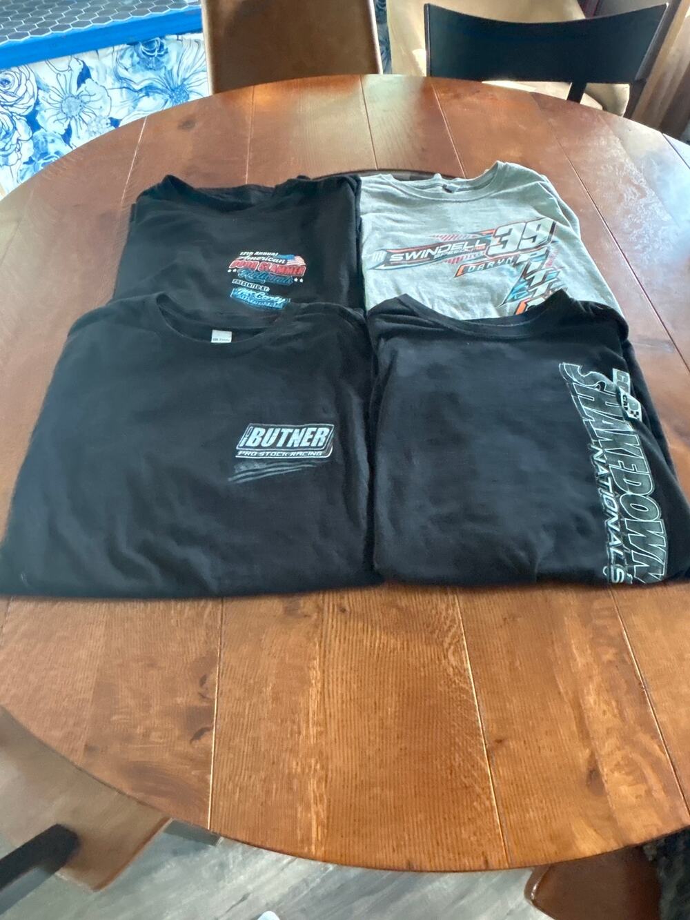 Lot of 4 Racing Graphic T-Shirts NHRA Bo Butner Daryn Pittman Shakedown National